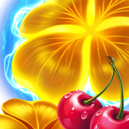 Cherries on a golden clover slot symbol artwork