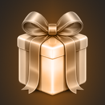 Gold gift box reward artwork