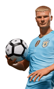 Footballer holding a ball, sportsbook artwork